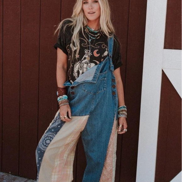 🪺High Hopes Slouchy Denim Overalls - Picture 1 of 9